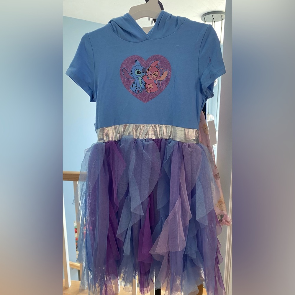 Disney Stitch Adorable Purple & Blue Dress with a Stitch Face for a Hood